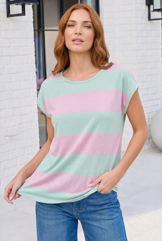 Bubblegum Stripe Relaxed Top - Bitsy Gypsy Boutique