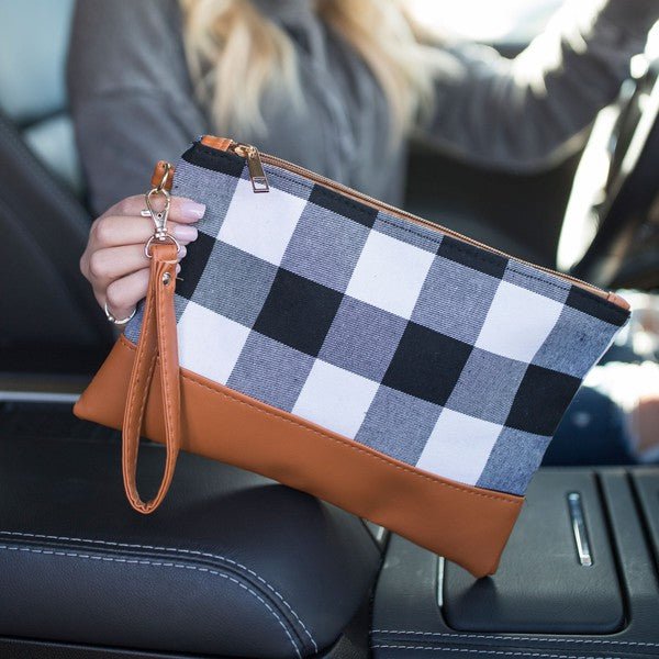 Buffalo Plaid Wristlet Clutch Bag - Bitsy Gypsy Boutique