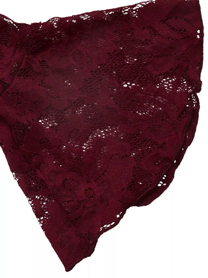 Burgundy Lace Tie Front Flare Sleeve Mini Dress - Bitsy Gypsy Boutique