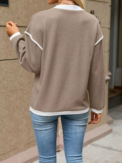 Button Detail Dropped Shoulder T-Shirt - Bitsy Gypsy Boutique
