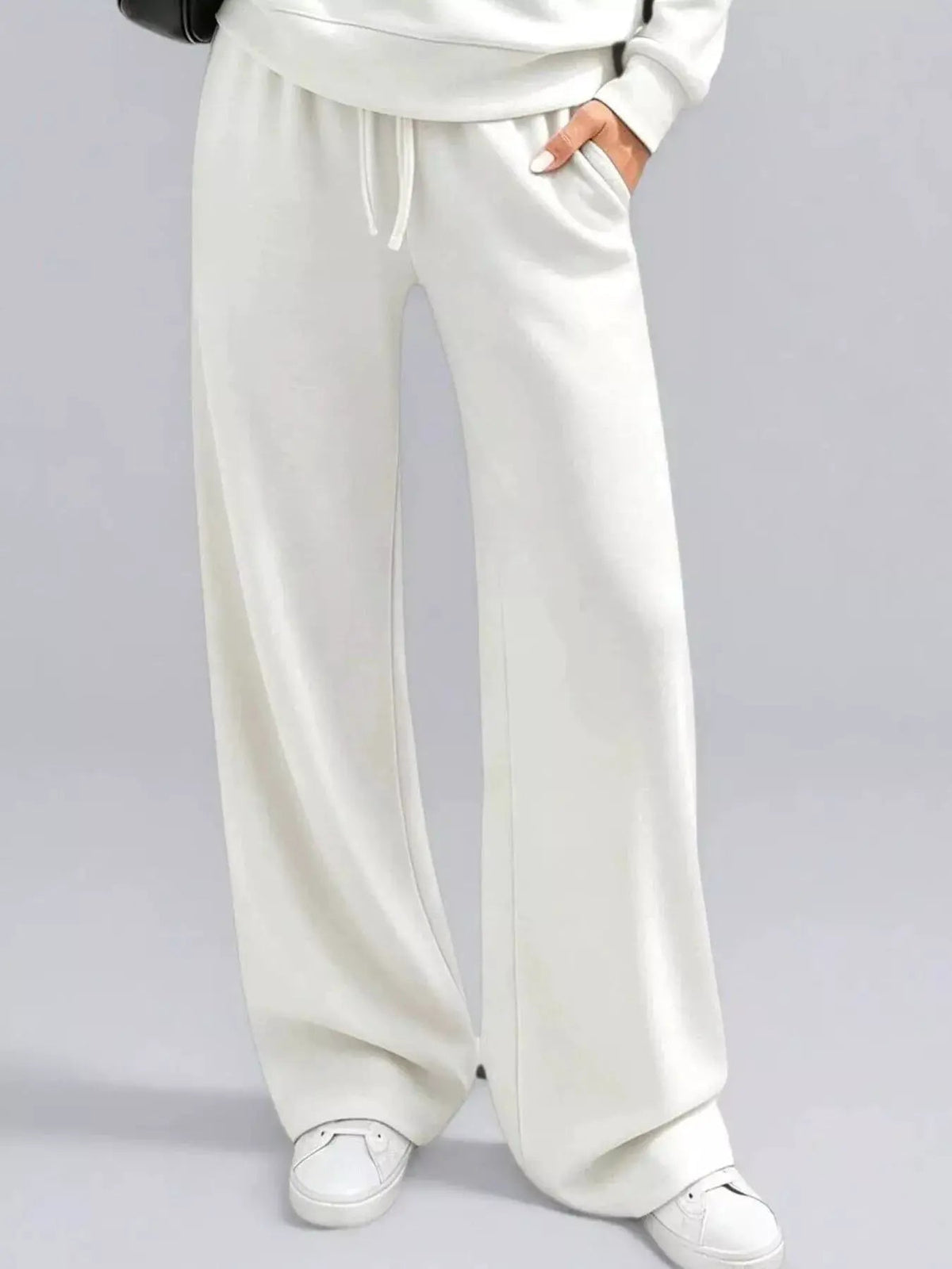 Button Detail Dropped Shoulder Top and Pants Set - Bitsy Gypsy Boutique