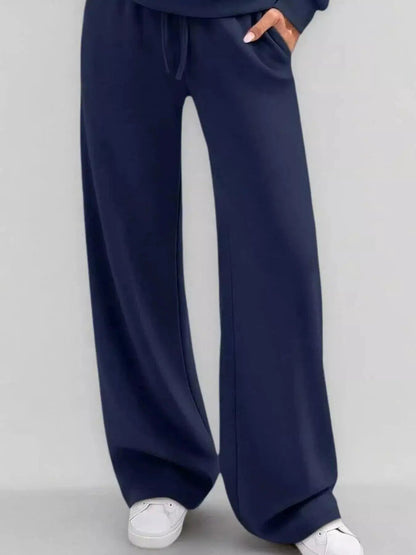Button Detail Dropped Shoulder Top and Pants Set - Bitsy Gypsy Boutique