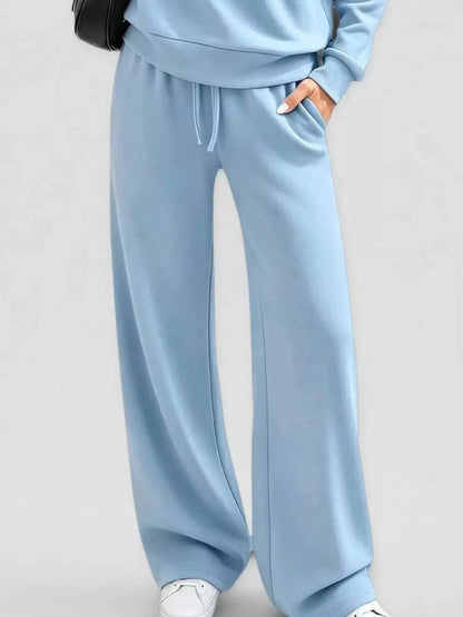 Button Detail Dropped Shoulder Top and Pants Set - Bitsy Gypsy Boutique