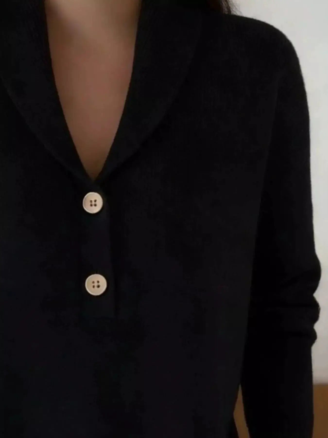 Womens Button Detail Long Sleeve Sweater by Trendsi