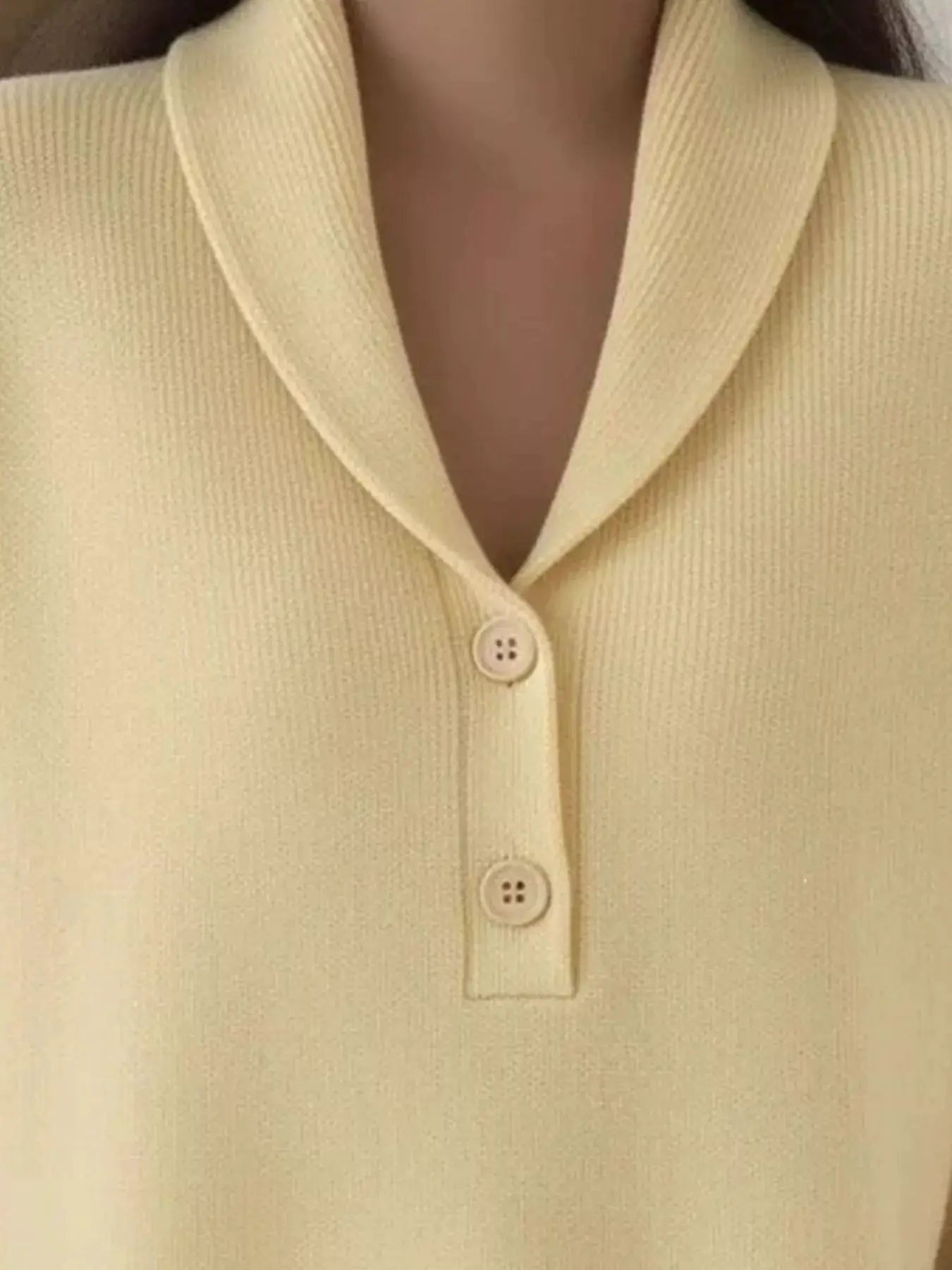 Womens Button Detail Long Sleeve Sweater by Trendsi