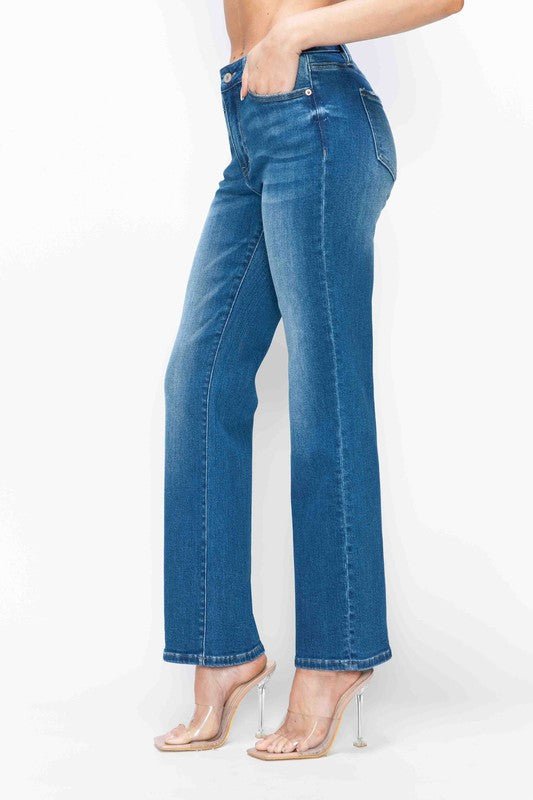 bytos Full Size Cat's Whiskers High Rise Straight Jeans - Bitsy Gypsy Boutique