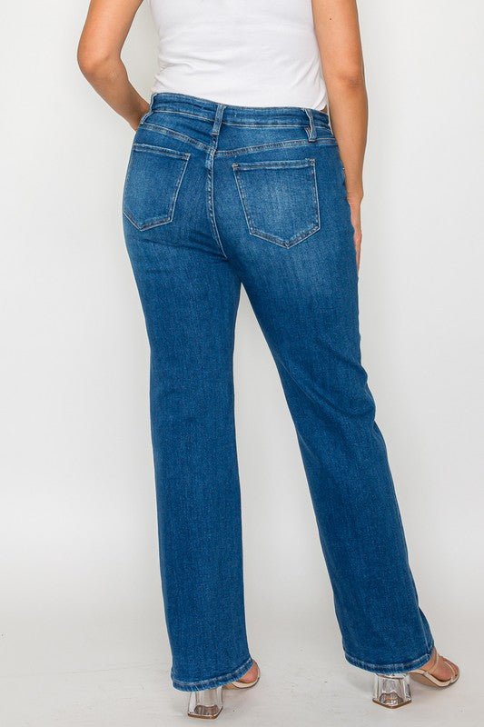 bytos Full Size Cat's Whiskers High Rise Straight Jeans - Bitsy Gypsy Boutique