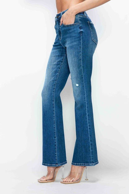 bytos Full Size High Rise Bootcut Jeans with Pockets - Bitsy Gypsy Boutique