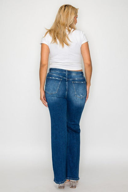bytos Full Size High Rise Bootcut Jeans with Pockets - Bitsy Gypsy Boutique