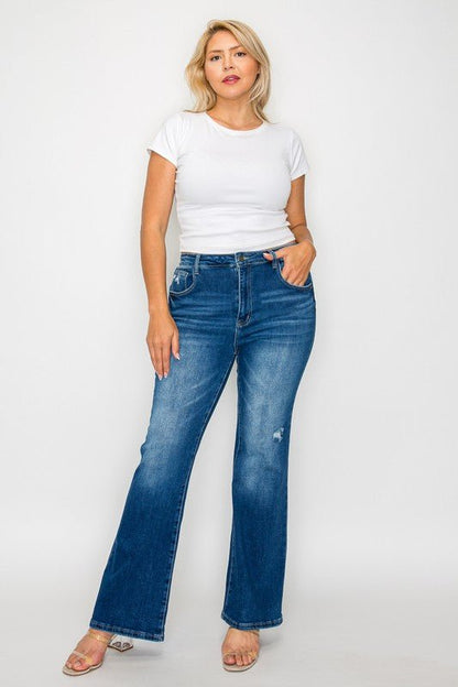 bytos Full Size High Rise Bootcut Jeans with Pockets - Bitsy Gypsy Boutique