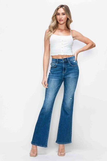 bytos Full Size High Rise Bootcut Jeans with Pockets - Bitsy Gypsy Boutique