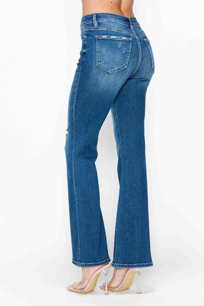 bytos Full Size High Rise Bootcut Jeans with Pockets - Bitsy Gypsy Boutique