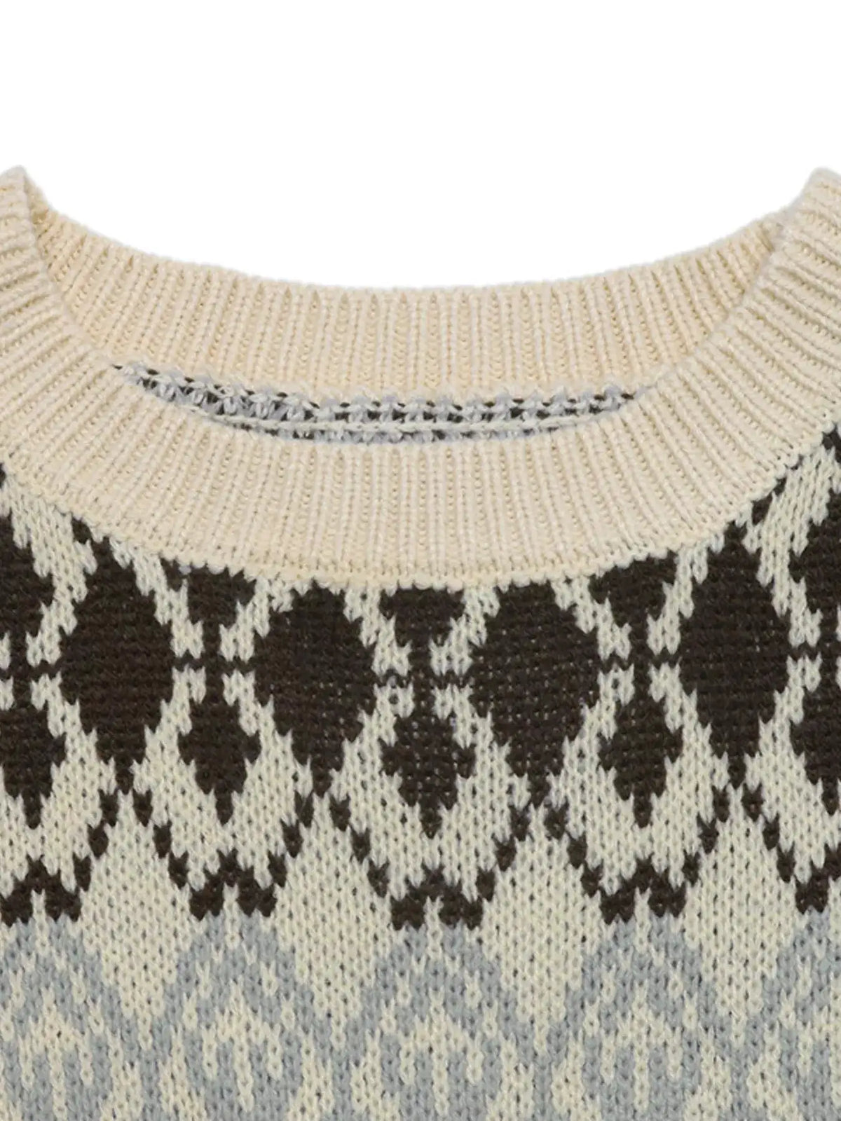 Fair Isle Pattern Crew Neck Sweater by Trendsi