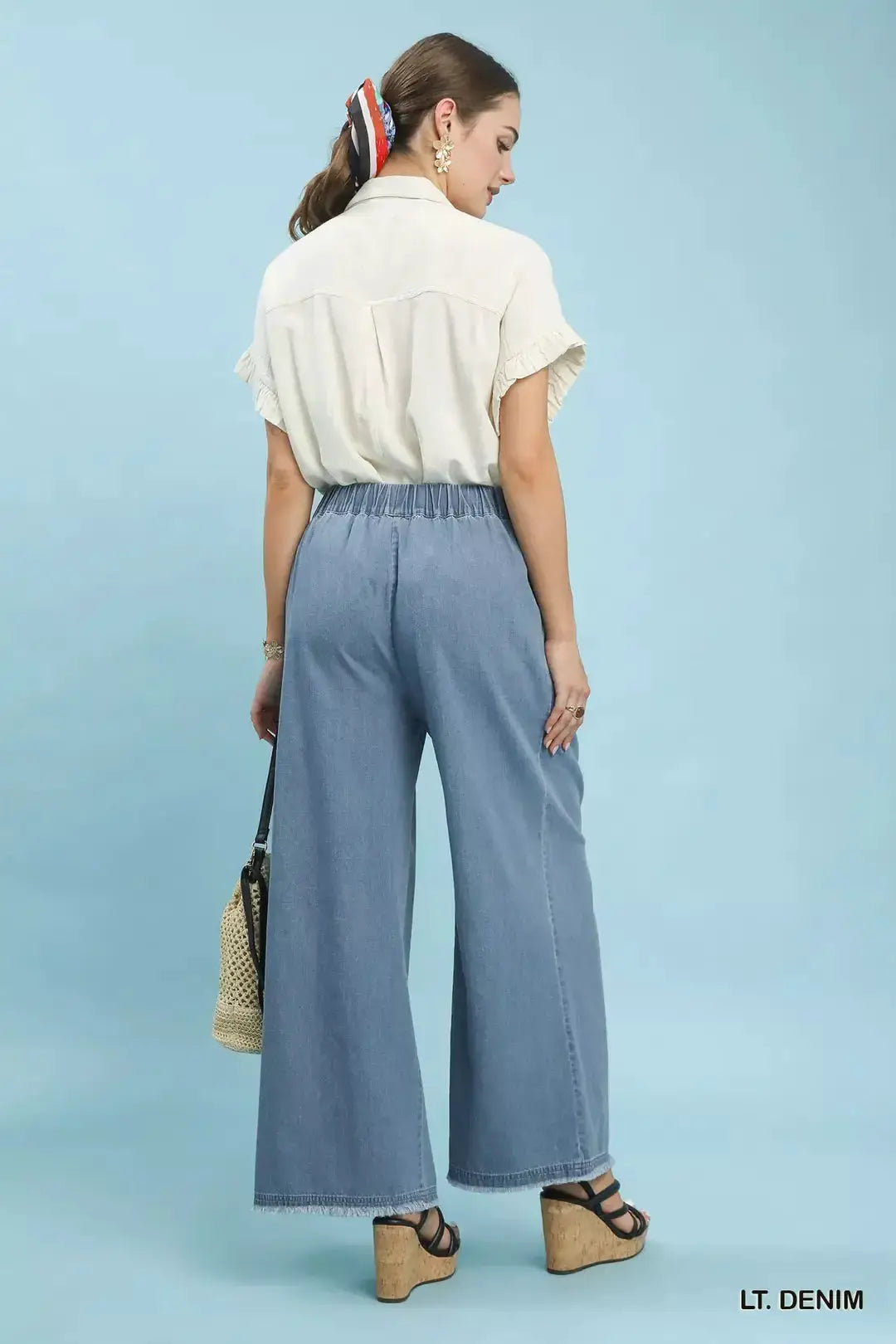 Umgee Stone Washed Wide Leg Pants by Trendsi