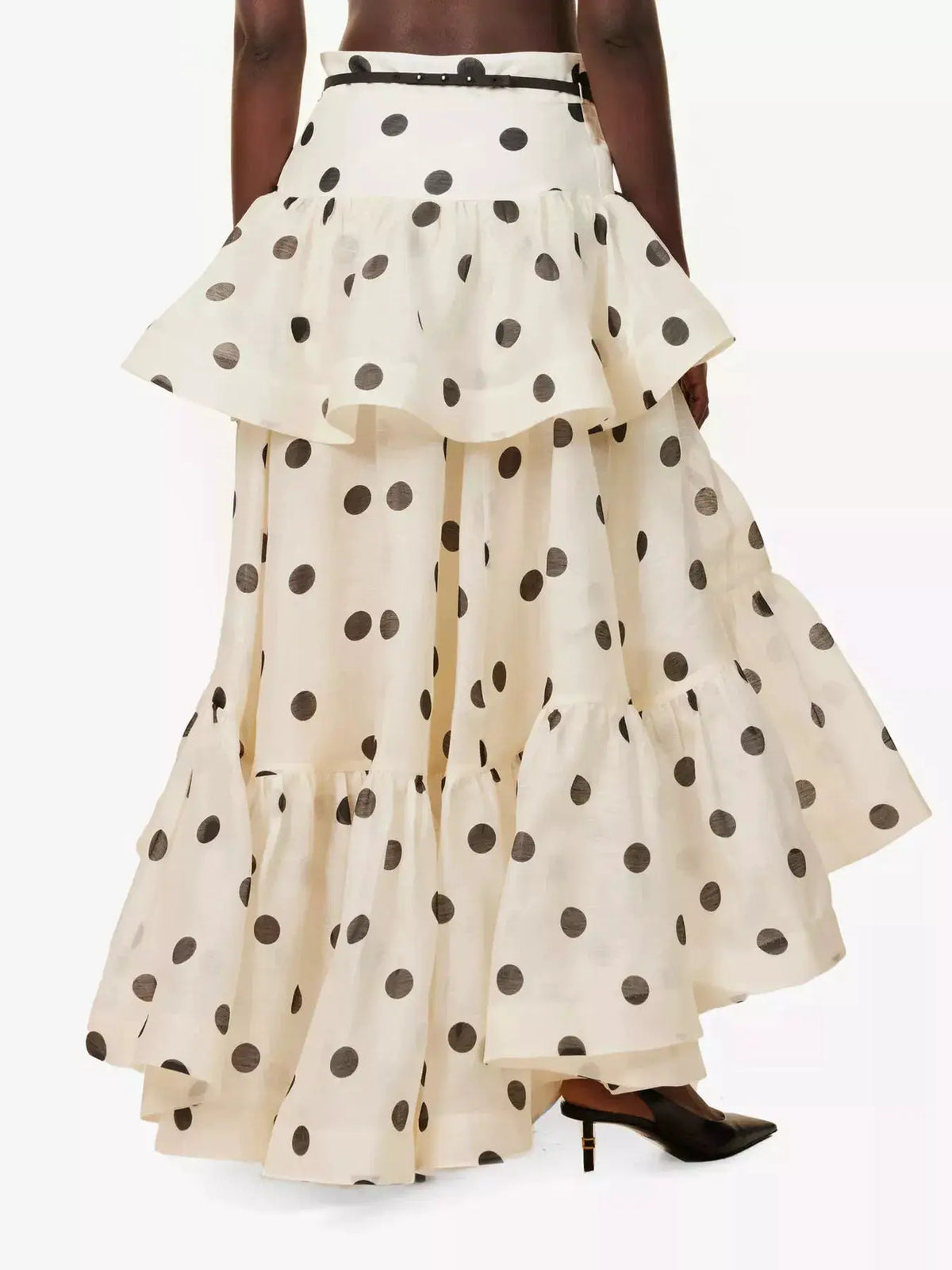 Polka Dot Tiered Ruffle Skirt by Trendsi
