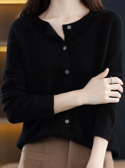 Button-Down Long Sleeve Cardigan by Trendsi