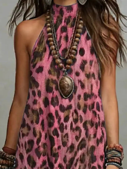 Leopard Print Sleeveless Maxi Dress with Side Slit by Trendsi