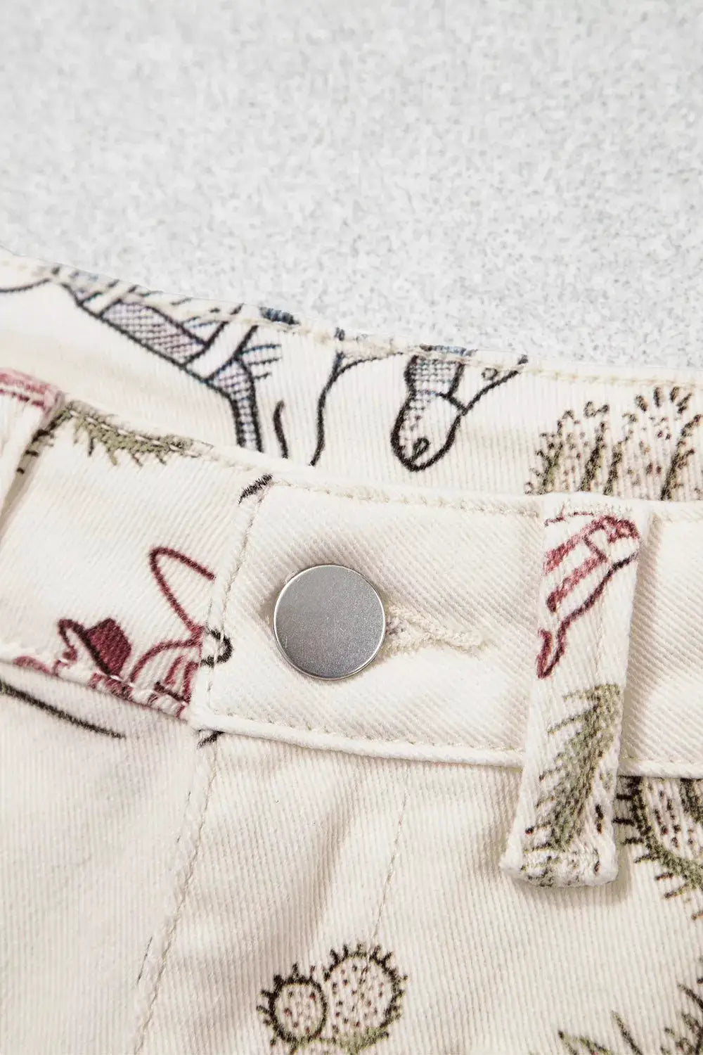Western Print Straight Leg Ankle-Length Pocket Jeans by Trendsi