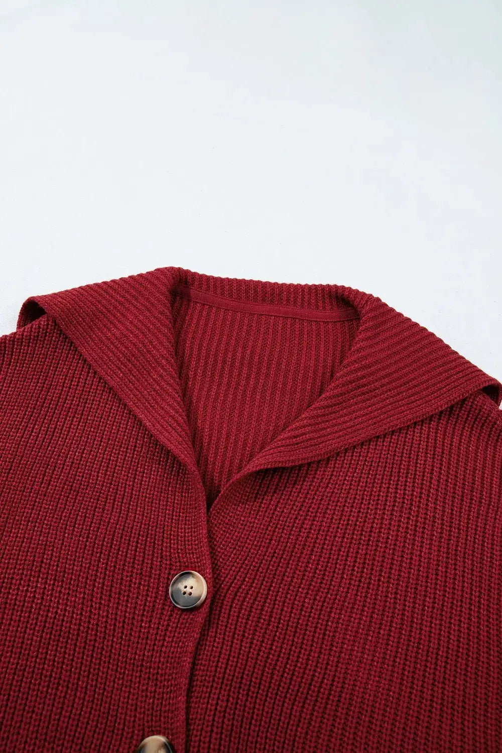 Solid Color Knit Oversized Button Front Sweater Cardigan by Trendsi