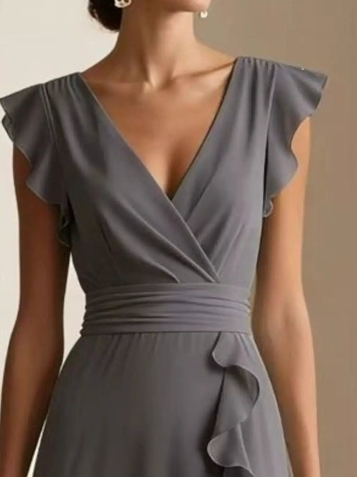 Ruffled Surplice Maxi Dress by Trendsi