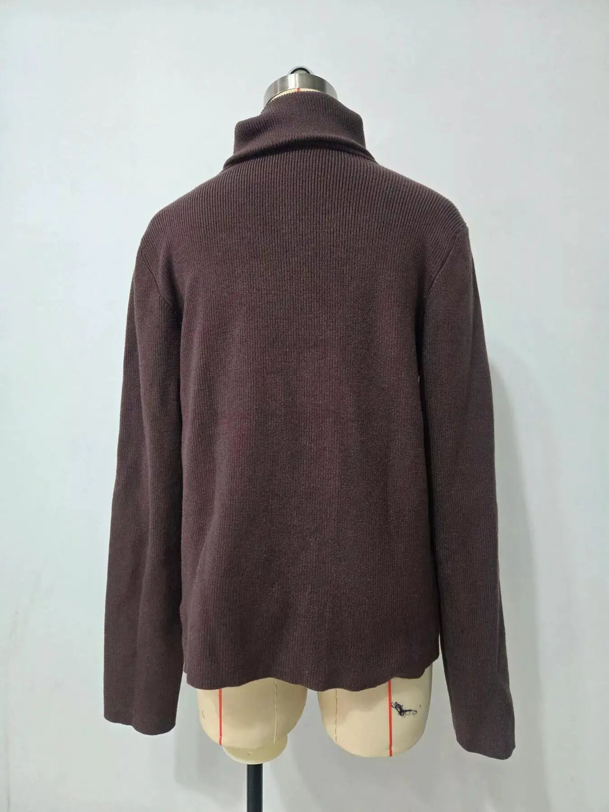 Ribbed Knit Quarter-Zip Sweater by Trendsi
