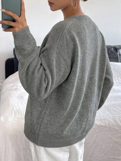 Star-Patterned Dropped Shoulder Sweater by Trendsi