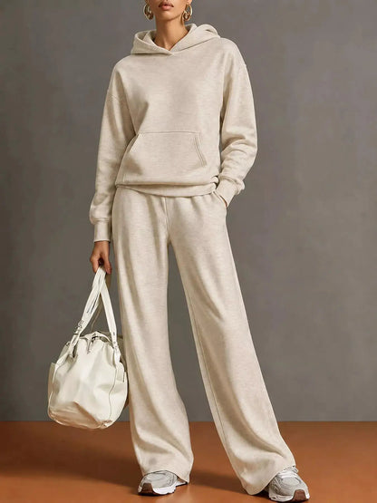 Kangaroo Pocket Hoodie and Pants Set by Trendsi