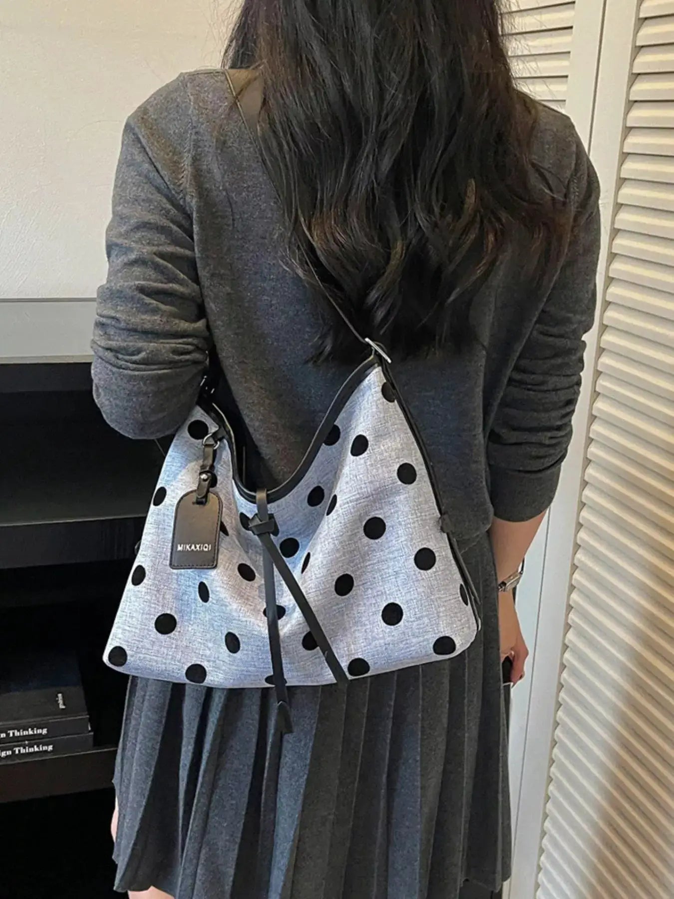 Polka Dot Shoulder Bag by Trendsi