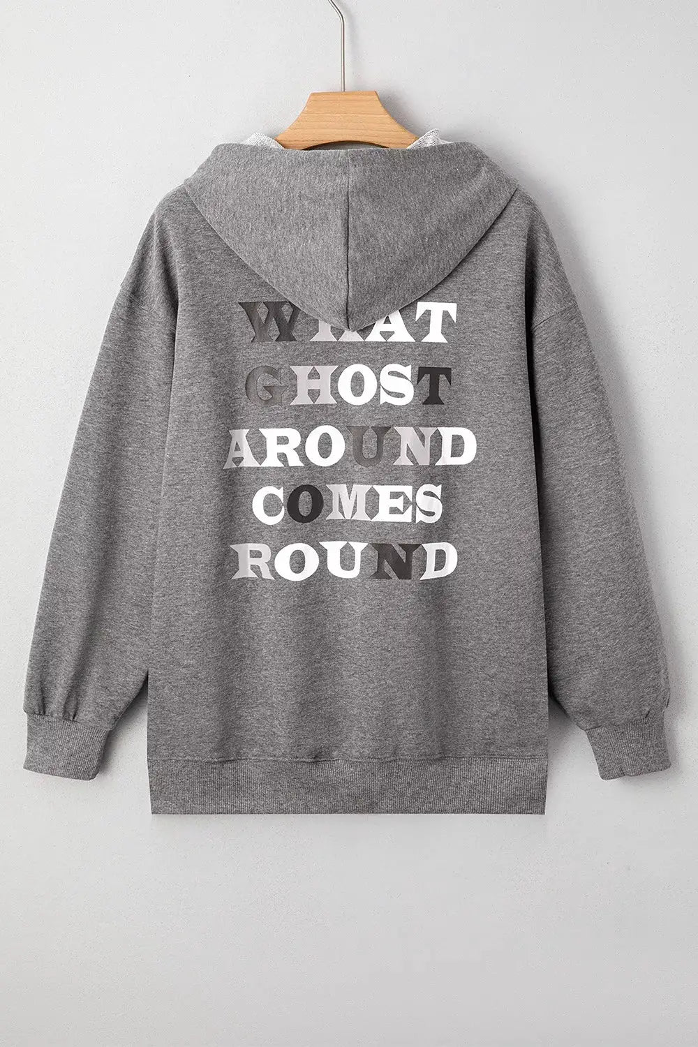 Halloween Ghost Print Mineral Wash Oversize Hoodie by Trendsi
