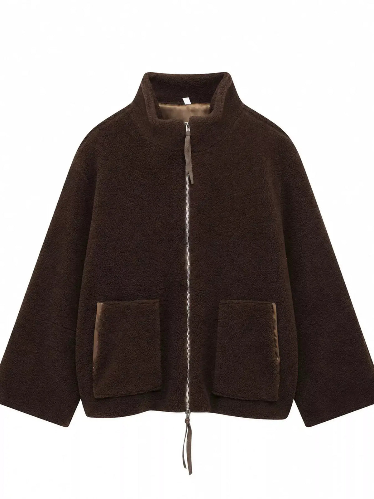 Sherpa Zip-Up Outerwear by Trendsi