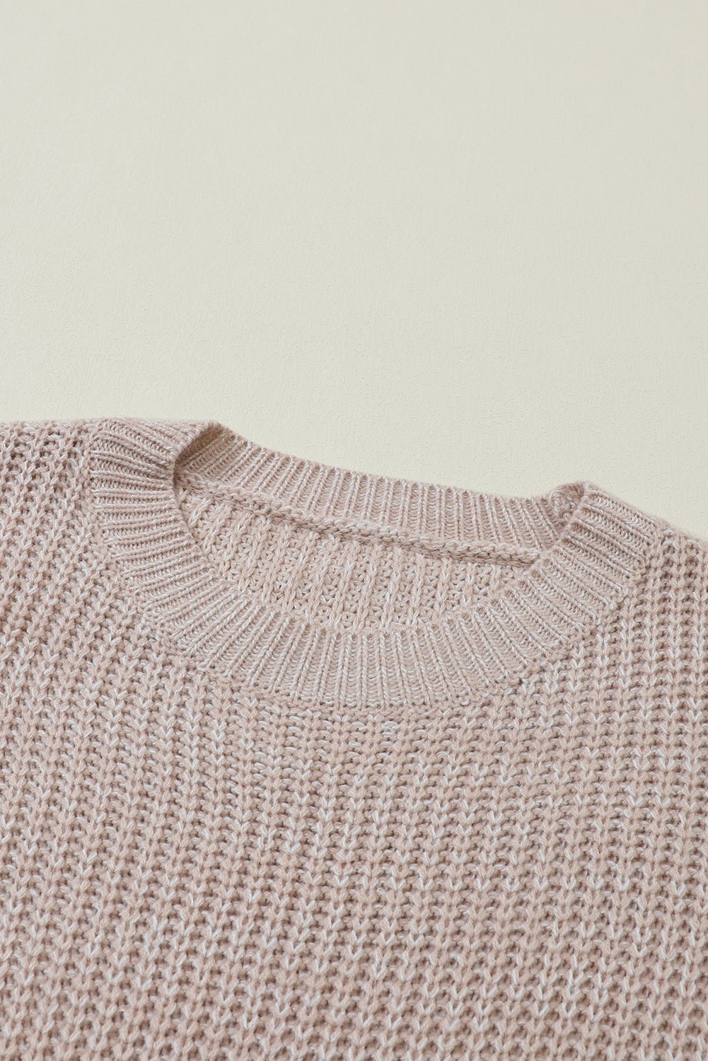 Cable - Knit Round Neck Dropped Shoulder Sweater - Bitsy Gypsy Boutique