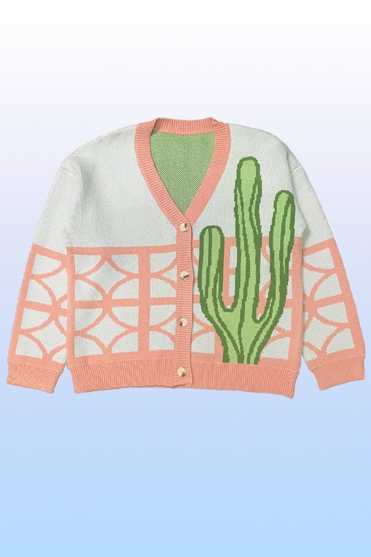 Cactus resort knit cardigan - Bitsy Gypsy Boutique