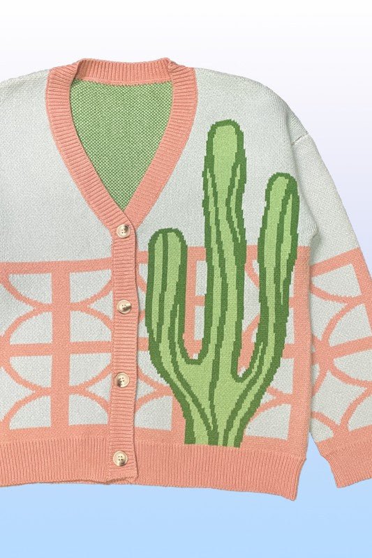 Cactus resort knit cardigan - Bitsy Gypsy Boutique