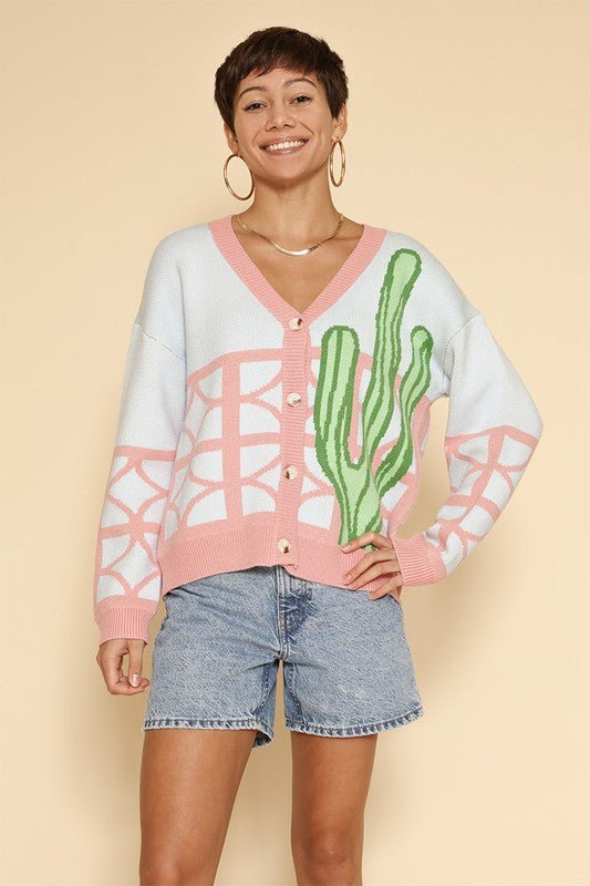 Cactus resort knit cardigan - Bitsy Gypsy Boutique