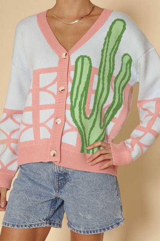 Cactus resort knit cardigan - Bitsy Gypsy Boutique