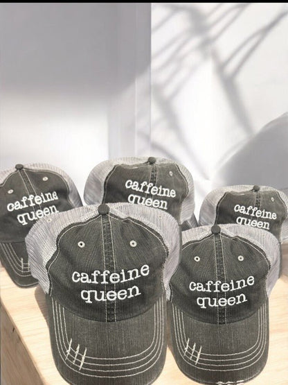 Caffeine Queen Trucker Hat - Bitsy Gypsy Boutique