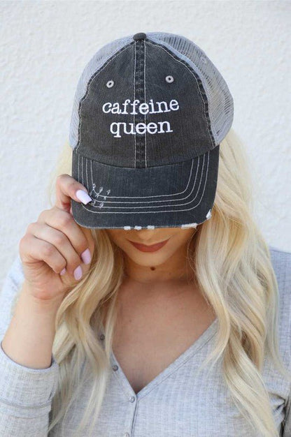 Caffeine Queen Trucker Hat - Bitsy Gypsy Boutique
