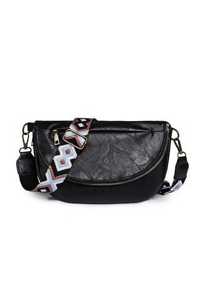 Callie Fold Over Leather Crossbody Sling Bag - Bitsy Gypsy Boutique