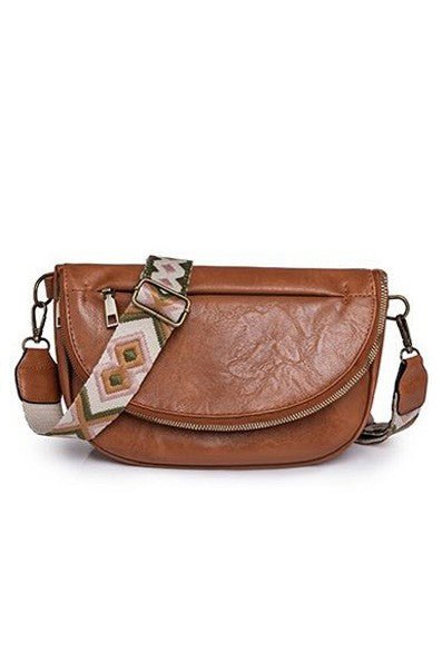 Callie Fold Over Leather Crossbody Sling Bag - Bitsy Gypsy Boutique
