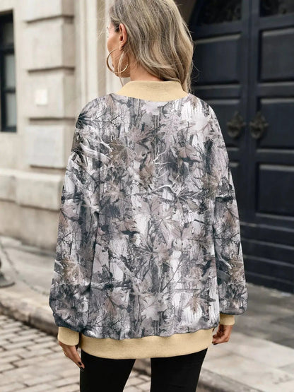 Camouflage Print Mock Neck Sweatshirt - Bitsy Gypsy Boutique