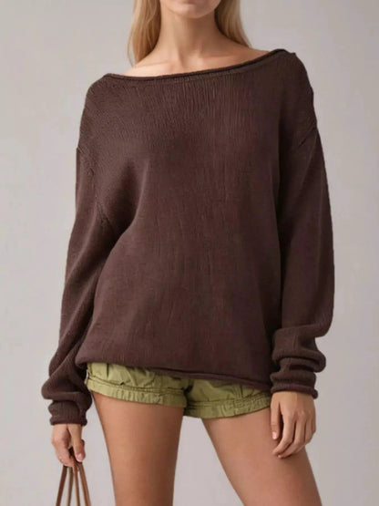 Casual Striped Boat Neck Sweater - Bitsy Gypsy Boutique