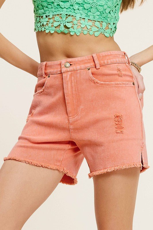 CASUAL WASHED STYLE DENIM SHORTS WITH POCKETS - Bitsy Gypsy Boutique