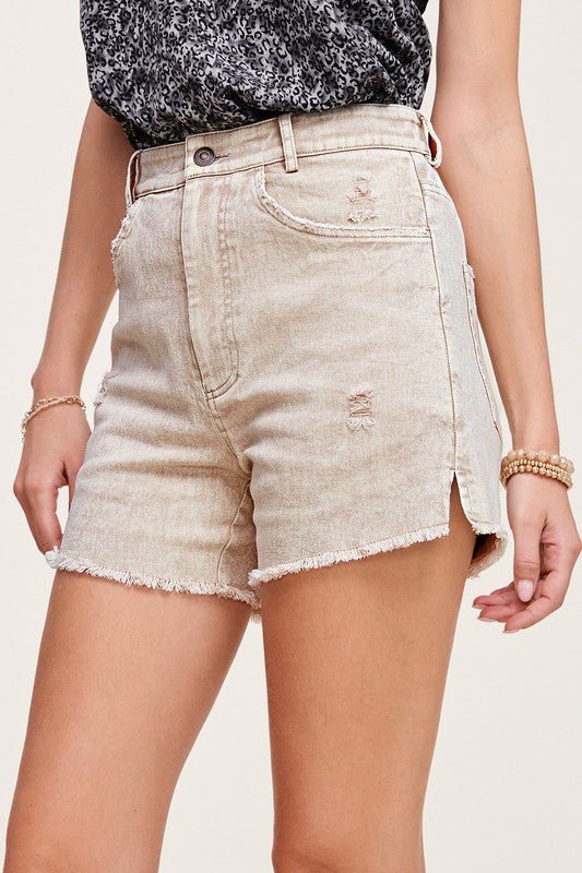 CASUAL WASHED STYLE DENIM SHORTS WITH POCKETS - Bitsy Gypsy Boutique