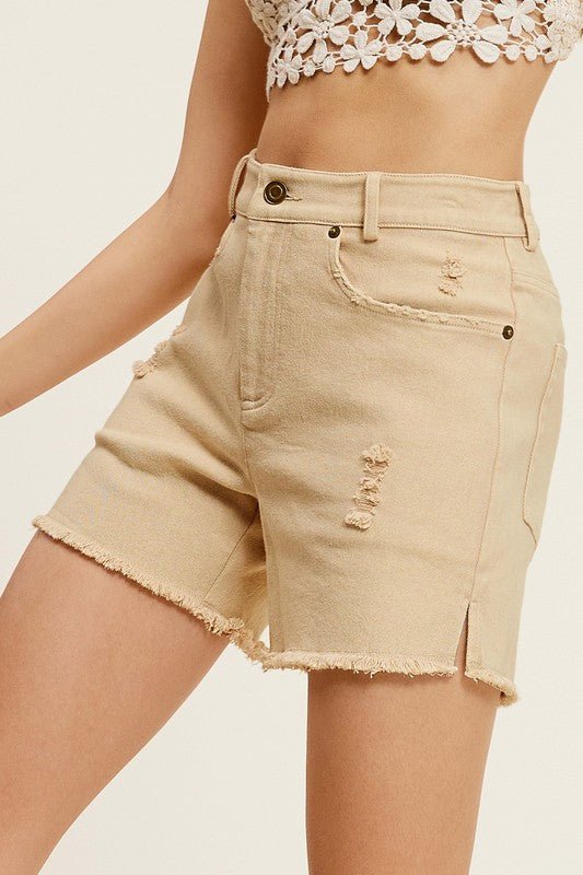 CASUAL WASHED STYLE DENIM SHORTS WITH POCKETS - Bitsy Gypsy Boutique