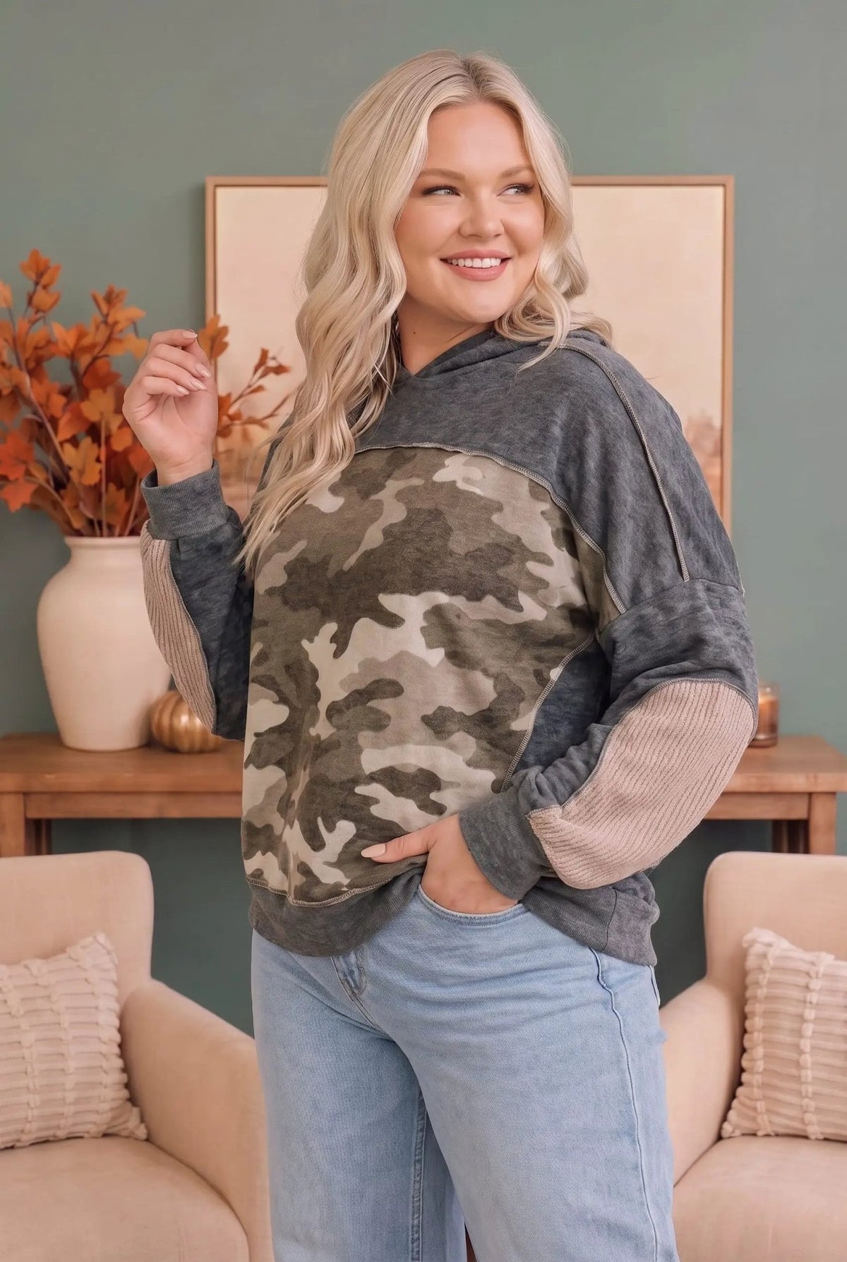 Catch Me If You Can Hoodie with Ribbed Sleeves - Bitsy Gypsy Boutique