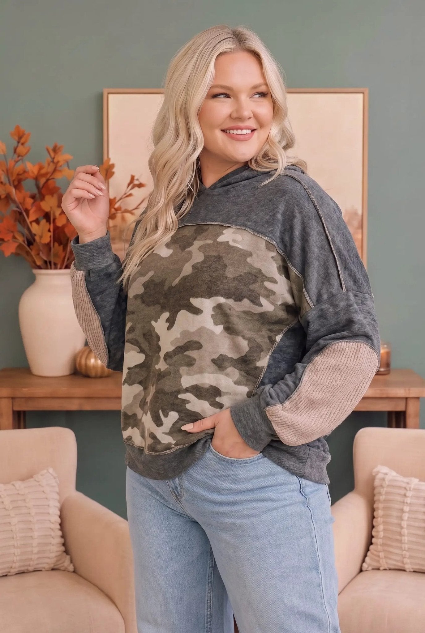 Catch Me If You Can Hoodie with Ribbed Sleeves - Bitsy Gypsy Boutique
