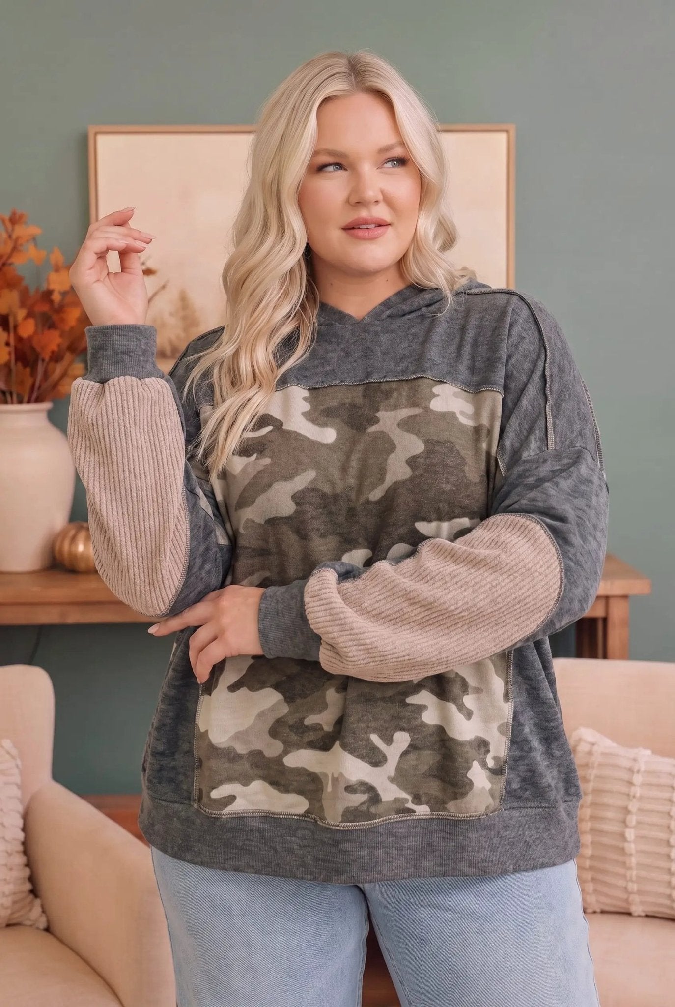 Catch Me If You Can Hoodie with Ribbed Sleeves - Bitsy Gypsy Boutique