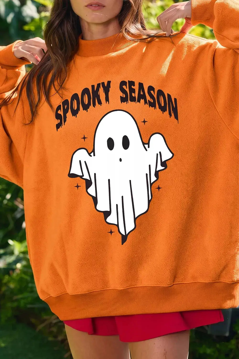 Spooky Season Mock Neck Reversible Halloween Sweatshirt by Trendsi