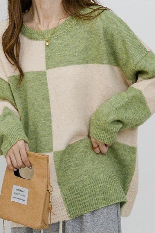 Checkered sweater - Bitsy Gypsy Boutique