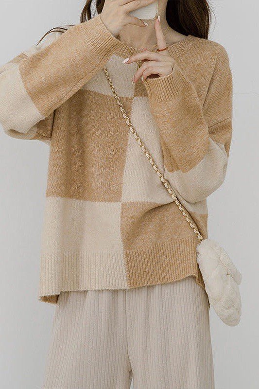 Checkered sweater - Bitsy Gypsy Boutique